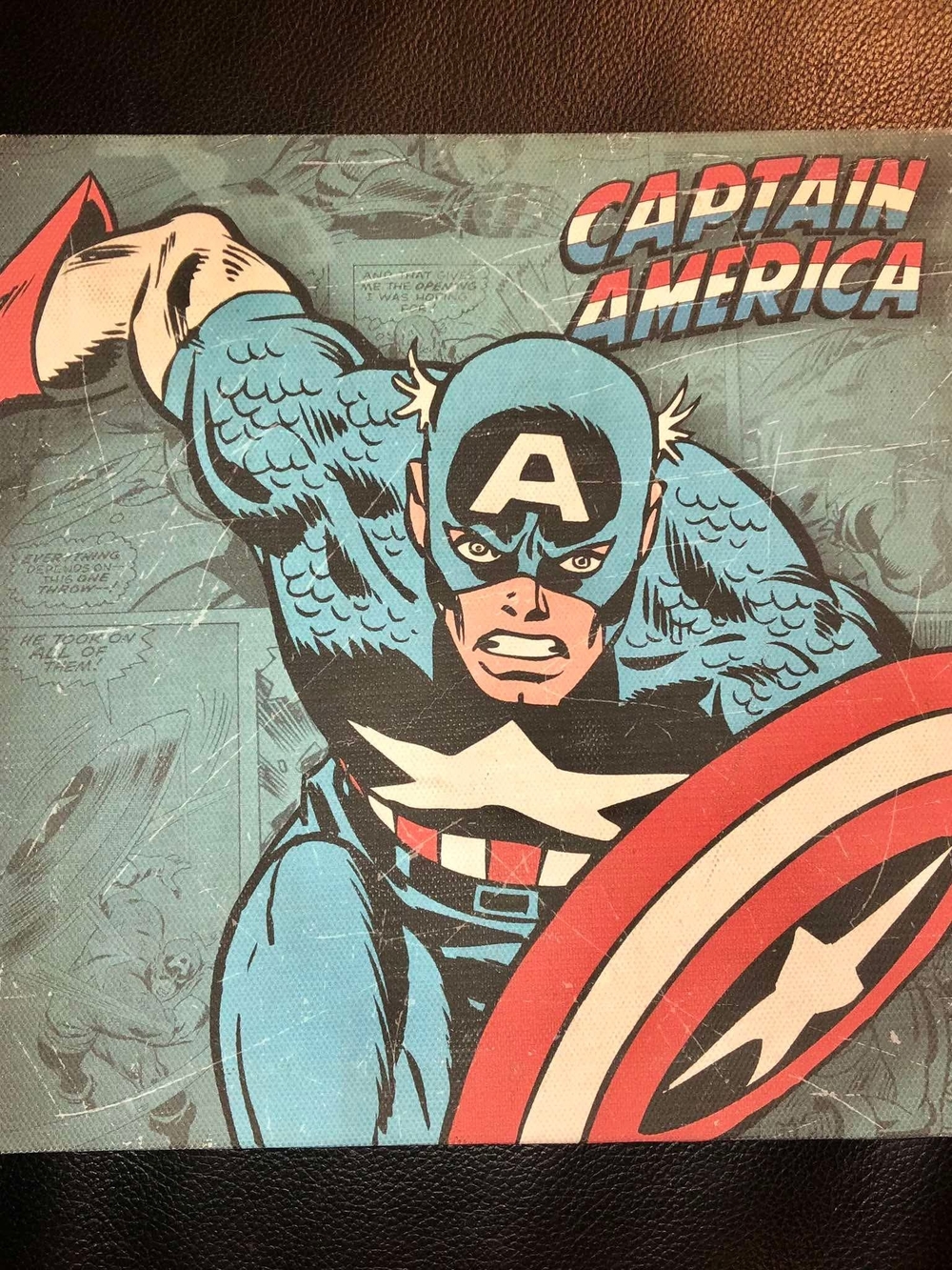 Marvel Comics Captain America vintage-style square wall decor